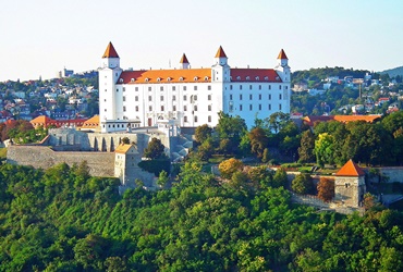 La vista sugli esterni del Castello di Bratislava.